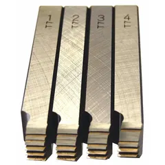 Alloy steel pipe die for threading NPT right-hand threads on 5 in to 6 in pipe. Designed for use with threading machine heads, commonly employed in plumbing, piping, and maintenance operations.