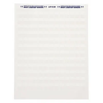 BRADY LAT-27-361-1 Wraparound Label - Brady Precut Label Sheets
