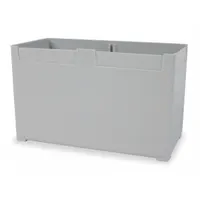 Removable bin cup for VIDMAR modular drawer cabinets. Organizes small parts, fasteners, and components in industrial workstations, tool rooms, and assembly lines. Gray finish. Overall height 3 3/4 in. Dividers not included