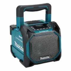 The MAKITA XRM11 is a portable jobsite radio and speaker powered by 12V DC or 18V DC CXT®/LXT® batteries (tool only). It features Bluetooth®, auxiliary input, and USB connectivity for audio streaming. UL Listed for safety, it is suited for construction and industrial environments.