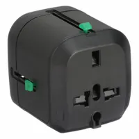 MONOPRICE Plug Adapter: 1 Outlet, 0 USB Ports, Black (MPN 9876)