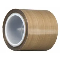 This tape consists of a silicone, polytetrafluoroethylene coated cloth backing, providing a non-stick, heat-resistant surface. It is used in industrial applications such as heat sealing, packaging machinery, and chute linings where materials must slide freely without sticking