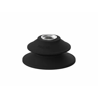 PIAB Vacuum Pad: Bellows, w/o Adapter, 80 mm Pad Dia, Nitrile/PVC, Black, 60A - Bellows Type Automotive Industry Vacuum Pad Assemblies