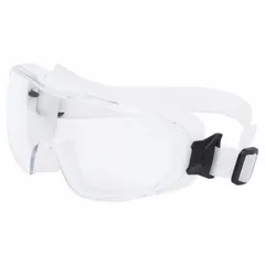 These SELLSTROM safety goggles feature a clear lens with anti-fog and scratch-resistant coating, indirect ventilation, and a rubber band. They are designed for comfort during extended wear in environments requiring eye protection from chemical splashes, dust, and impact.