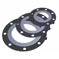 This EPDM full-face gasket with an inner ring is designed for 2-inch pipe flanges. It measures 5/64 in thick with a 2 3/8 in inside diameter and is black. Suitable for creating a seal in flanged pipe joints in industrial piping systems