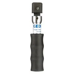 Newton meter preset torque wrench with interchangeable head design. Drive size 9mm x 12mm, overall length 4 inches. Suitable for applications requiring consistent torque settings, such as assembly and maintenance tasks.