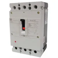 This GE molded case circuit breaker is rated for 80 A with a maximum interrupting rating of 200kA at 240V AC. It features a fixed instantaneous trip, lug terminal connections, and ABC phase connection. Part of the FBH series, it is used for overcurrent protection in industrial and commercial power distribution systems, typically in panelboards and switchboards