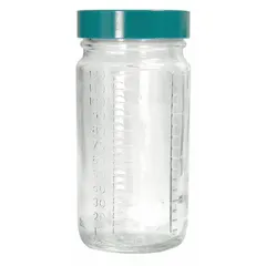 Clear Wide Mouth Round Glass Lab Bottle, 60 mL, 38-400, Colorless, Visible Particulate