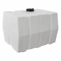 Vertical square liquid storage tank with closed top, 100-gallon capacity, 3/16-inch wall thickness, and dimensions 38 x 30 inches. Constructed of polyurethane for general industrial fluid containment in plant or facility operations.