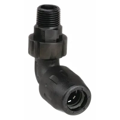 TRANSAIR Push-to-Connect x MNPT Elbow, 1/2 in OD x 1/2 in Pipe Size, Polyamide - Polyamide Tube Fittings for Compressed Air Systems
