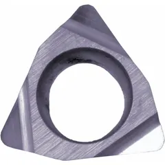 This Trigon (W) indexable turning insert is made of PVD carbide, suitable for light finishing operations. It is commonly used in CNC lathes for precision turning, facing, and profiling of metal workpieces, providing consistent surface finish.
