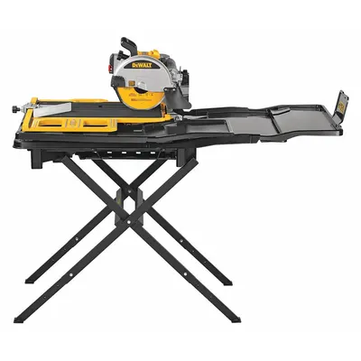 DEWALT Tile Saw: Wet, 3 3/8 in Max. Cutting Dp, 15 A Current, 120 V AC Volt - 10" Tile Saws