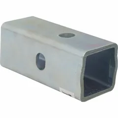 Carbon steel receiver tube with 5 3/4 in overall length. Used to adapt a 2 1/2 in hitch receiver for towing accessories.
