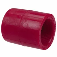 Pipe Adapter: Polyvinylidene, 1 in x 1 in Fitting Pipe Size, Schedule 80, Female NPT x Female, Red (MPN 6503 1)