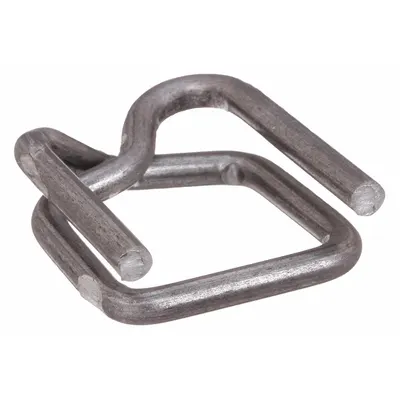 OEM Strapping Buckle: Buckles, Fits 5/8 in Strap Wd, 3/25 in Seal Thick, Steel - Buckles for Polypropylene Strapping