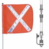 Warning Whip with Reflective X Flag: Not Lighted, Orange, White, 10 ft Overall Ht, 11 in Flag Ht (MPN FS10X-SPQD-O)
