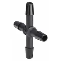 Barbed Cross: 1/16 in ID x 1/16 in ID x 1/16 in ID Fitting Size, Barbed, Nylon, 10 PK (MPN X0-1BN)
