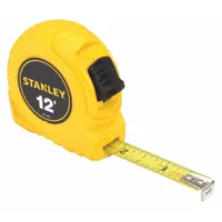 STANLEY Tape Measure: Nonmagnetic Single Hook Tip, 12 ft, Plastic, High-Visibility Yellow (MPN 30-485)