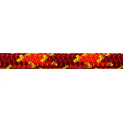 This static rope is constructed with a double-braid polyester design, offering a 7/16 in diameter and a 630 lb working load limit. It is suited for rigging, climbing, and other material handling applications where minimal stretch is required.