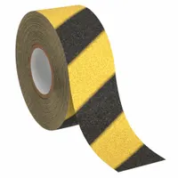 Anti-Slip Tape: Very Coarse, 46 Grit Size, Striped, Black/Yellow, 3 in x 60 ft, 36 mil Tape Thick (MPN MYBS0360R)
