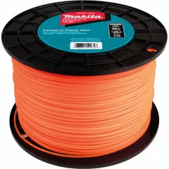 Round trimmer line made of co-polymer nylon, 0.095 inches in diameter and 1400 feet in length. Orange in color. Compatible with trimmer heads that accept round line. Used for cutting grass and weeds in landscaping and grounds maintenance.