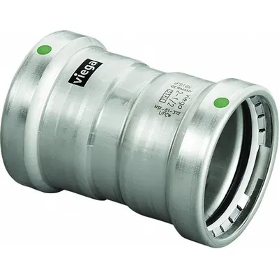 VIEGA MEGAPRESS 4 in Press-fit x Press-fit Coupling Fitting, EPDM, 90655 - Potable Water Stainless Steel Press Fittings