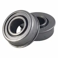 Single-row (1 PR) bearing for conveyor rollers, with 5/8 in axle size, 1.38 in bearing OD, and 1 1/2 in flange outside diameter. Fits 1-1/2 in (16 Gauge) pipe. Load rating 419 lb. Used in material handling systems for light-to-medium duty package or bulk handling conveyors