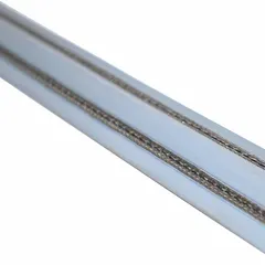 This bird control shock track is a stainless steel straight track with a gray finish and crimp design. It measures 2 inches in height, 50 feet in length, and 17 inches in width. Used to deter birds from landing on ledges, roofs, and other building surfaces by delivering a mild electric shock.