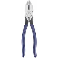 Linemans Plier: Flat, 8 5/8 in Overall Lg, 1 1/2 in Jaw Lg, 1 1/4 in Jaw Wd, 5/8 in Jaw Thick (MPN D201-8)