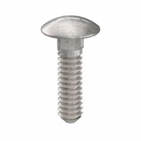 Carriage bolt with square neck, #10-24 thread size, 3/4 inch length, made from 18-8 stainless steel with plain finish. Supplied in a 50-piece pack. The square neck prevents rotation during tightening, suitable for fastening metal to wood or metal to metal in industrial assemblies such as conveyor systems, machinery guards, and structural frames