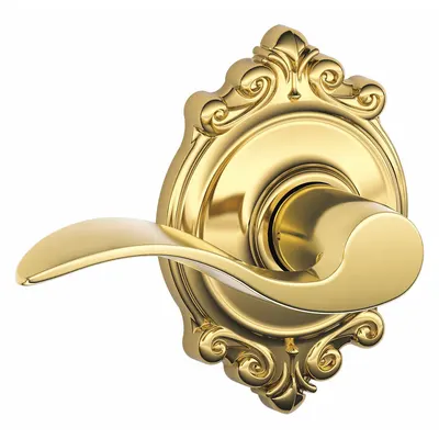 SCHLAGE F10 ACC 605 BRK Accent Passage Lever Lockset - Passage Lever Locksets
