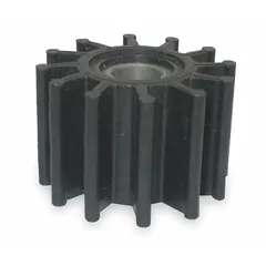 Neoprene impeller/sleeve assembly for dewatering and wastewater pumps. Constructed from neoprene material for flexibility and abrasion resistance. Used as a replacement component in pump applications requiring fluid transfer.