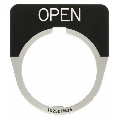 EATON Legend Plate: 30 mm Panel Mounting Size, Half-Round, 1 5/8 in Overall Wd - Push-Button Rings & Plates