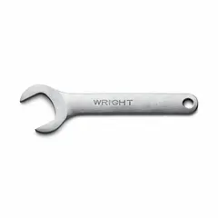 This single-end open end service wrench is designed for tightening or loosening SAE hex fasteners. The offset head provides clearance for recessed bolts in confined spaces. Satin steel construction offers corrosion resistance for industrial maintenance and mechanical service applications.