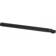 This left-hand indexable boring bar features a positive rake geometry for internal turning operations. It is used for enlarging holes, creating precise bores, and finishing internal diameters in metalworking. The design supports efficient chip evacuation and surface finish.