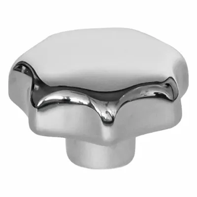 JW WINCO 316 Stainless Steel 7-Arm Knob with Threaded Hole, Polished, M8 - Corrosion-Resistant 7-Arm Knobs with Threaded Hole