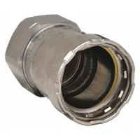 VIEGA MEGAPRESS Crimp Adapter Fitting: 1 in Pipe x 1 in Pipe Size, Press-fit x FNPT, Steel, HNBR (MPN 25141)