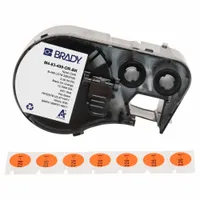 Combined Label and Ribbon Cartridge: Circle, 1/2 in, Cryogenic Autoclavable Nylon, Black on Orange (MPN M4-83-499-OR-BK)