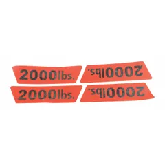 Warning label for electric chain hoists, rated for a compatible load capacity of 2,000 lb. Identified by manufacturer part number MHGXEC61AGGS and compatible with manufacturer model number 2XY33. Used to display load limits and safety warnings on hoists.