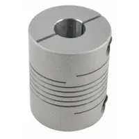 Aluminum flexible coupling with 25 mm outside diameter and 32 mm overall length. Connects rotating shafts while compensating for minor misalignment in industrial automation, packaging, and material handling systems