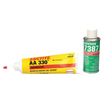 LOCTITE AA 330 Activator Cured Acrylic Adhesive, Yellow Gel, 250 mL Syringe - Ready-to-Use Acrylic Syringes