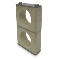 Smooth-core beta clamp with 316 stainless steel clamp and Santoprene cushion. Used to secure and support piping systems, reducing vibration and noise in industrial applications
