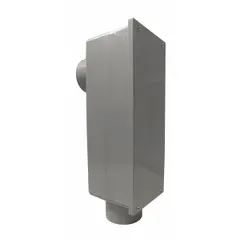 This CANTEX LB 90° elbow type conduit outlet body is made of PVC and has a 2 1/2 in hub size with a 198 cu in body capacity. It includes a gasket, lid, and screws. Used in non-metallic conduit systems to provide a pull point and access for wire installation, enabling direction changes or conductor splicing.