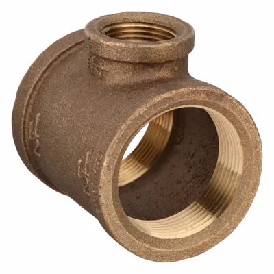 OEM APPROVED VENDOR 1 1/2 in x 3/4 in x 1 1/2 in Class 125 C89833 Brass Reducer Tee - Threaded Low-Pressure Pipe Fittings for Potable Water