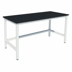 Fixed-height lab table with epoxy countertop, 36 in height, 4 ft length, and 24 in width. Supports up to 2,000 lb load capacity. Suitable for industrial laboratories, testing facilities, and clean rooms requiring a chemical-resistant work surface.