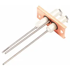 This assembly combines ignition and flame-sensing functions in a single unit for steam kettles. It is used to restore proper burner operation, ensuring reliable heating and safety shutdown if the flame is lost.