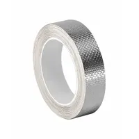 This ultra-conductive embossed foil tape is designed for EMI/RFI shielding, grounding, and splicing in electrical and electronic applications. The embossed foil ensures reliable contact and conductivity. Rated 600 V, it is suitable for use in industrial control panels, cable shielding, and repair work