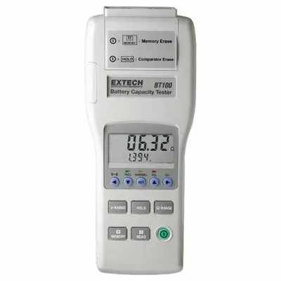 EXTECH Battery Capacity Analyzer: 4 V to 50 V, Lead Acid/Lithium-Ion/NiCD/NiMH - Battery Capacity Analyzers w/ Record Storage