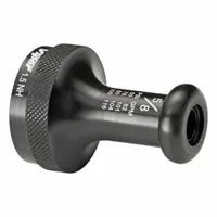 Solid bore nozzle with rigid NST base and aluminum body, delivering a straight stream spray pattern. Used in firefighting systems for high-flow water delivery