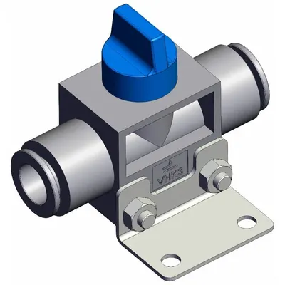 SMC Finger valve: VHK Series, Knob Actuator, 3 Ports, 10 mm, Side-Ported Body - VHK Series Manual Air Control Valves